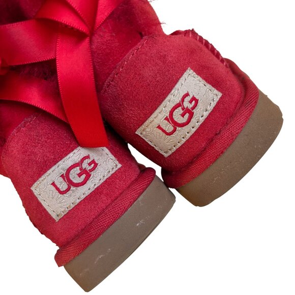 UGG Toddler Bailey Bow Boots (Red) - Size 10 - Picture 8 of 9